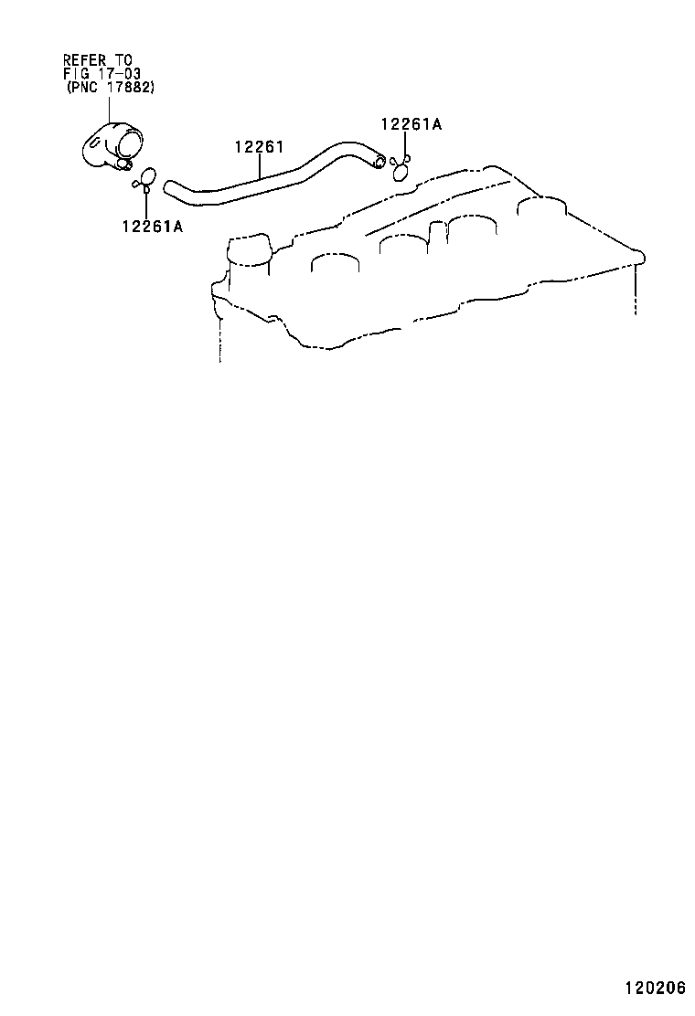 12203-54020 PIPE SUB-ASSY, VENTILATION product image