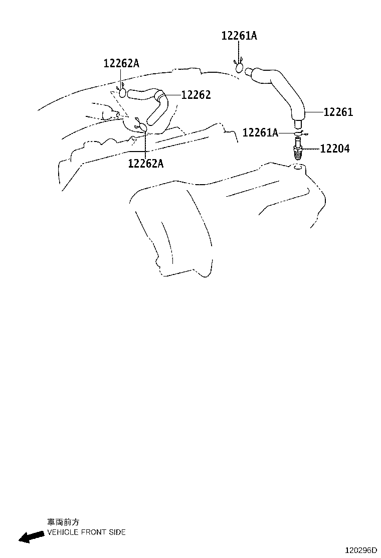 12261-31040 HOSE, VENTILATION product image
