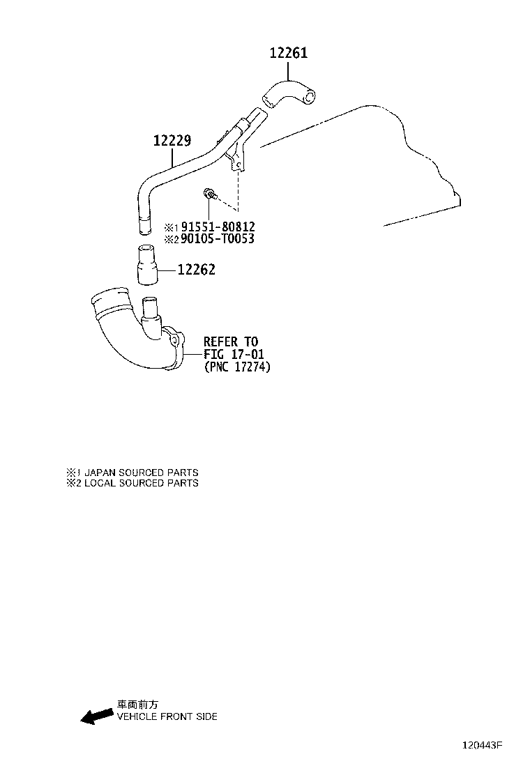 12262-0C020 HOSE, VENTILATION, NO.2 product image