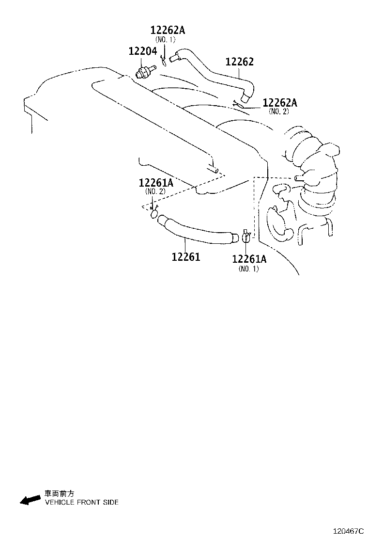 12261-28160 HOSE, VENTILATION product image