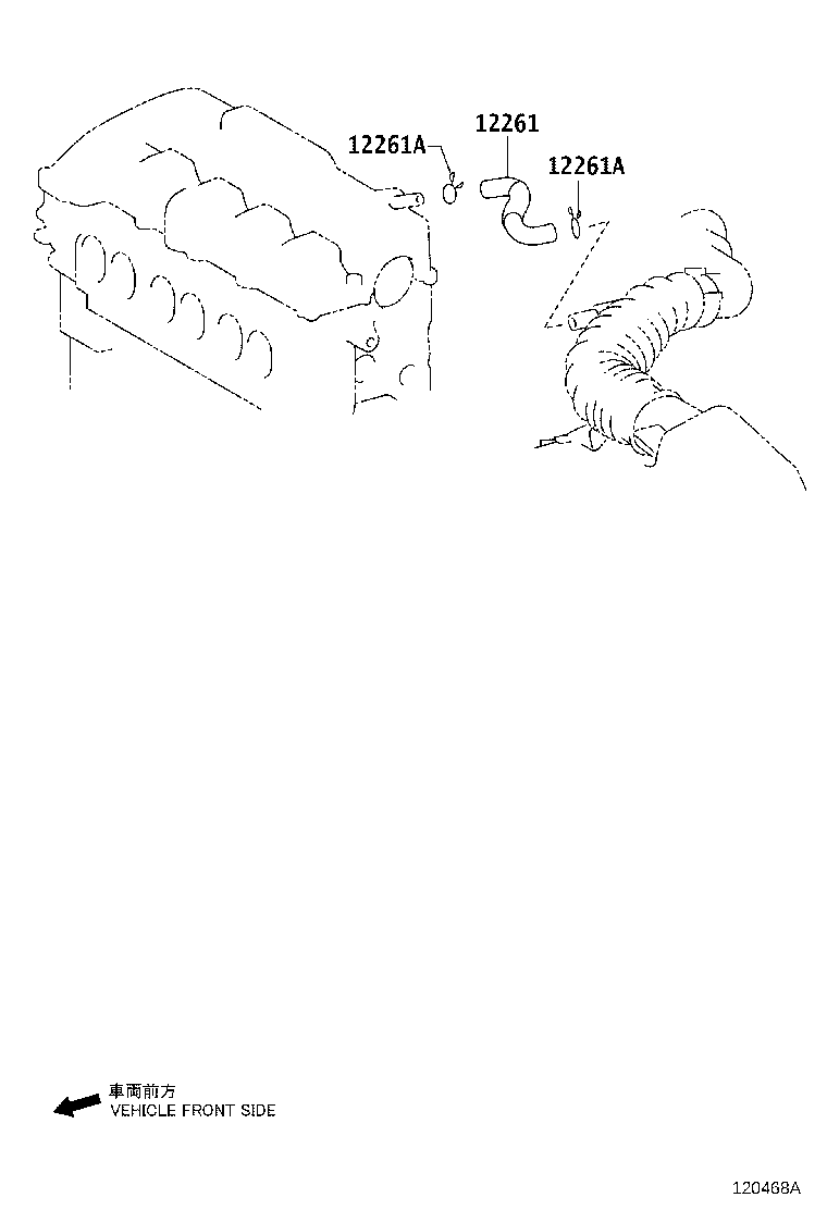 12261-28160 HOSE, VENTILATION product image