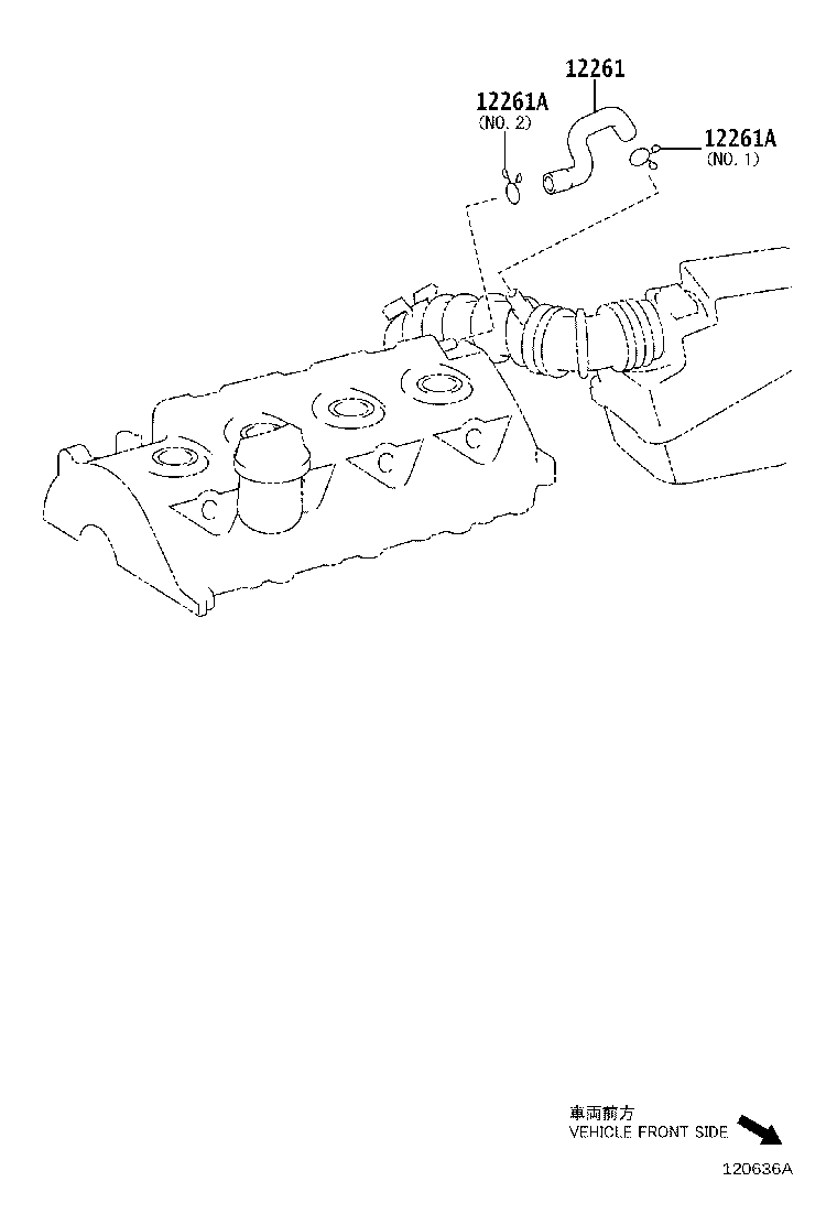12262-0D110 HOSE, VENTILATION, NO.2 product image
