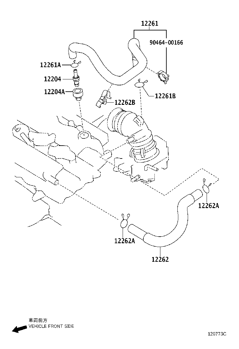 12261-33100 HOSE, VENTILATION product image