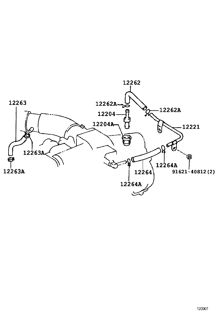 12262-17020 HOSE, VENTILATION, NO.2 product image