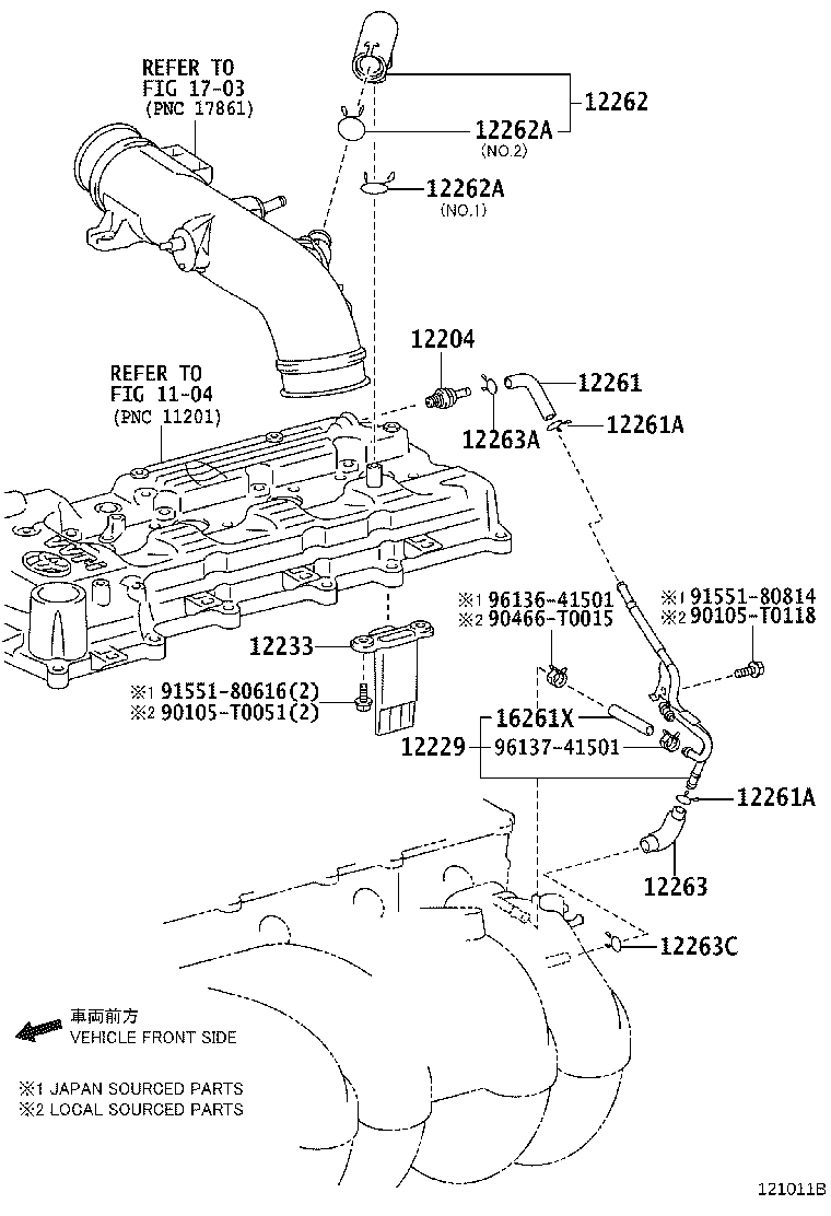 12262-0P090 HOSE, VENTILATION, NO.2 product image