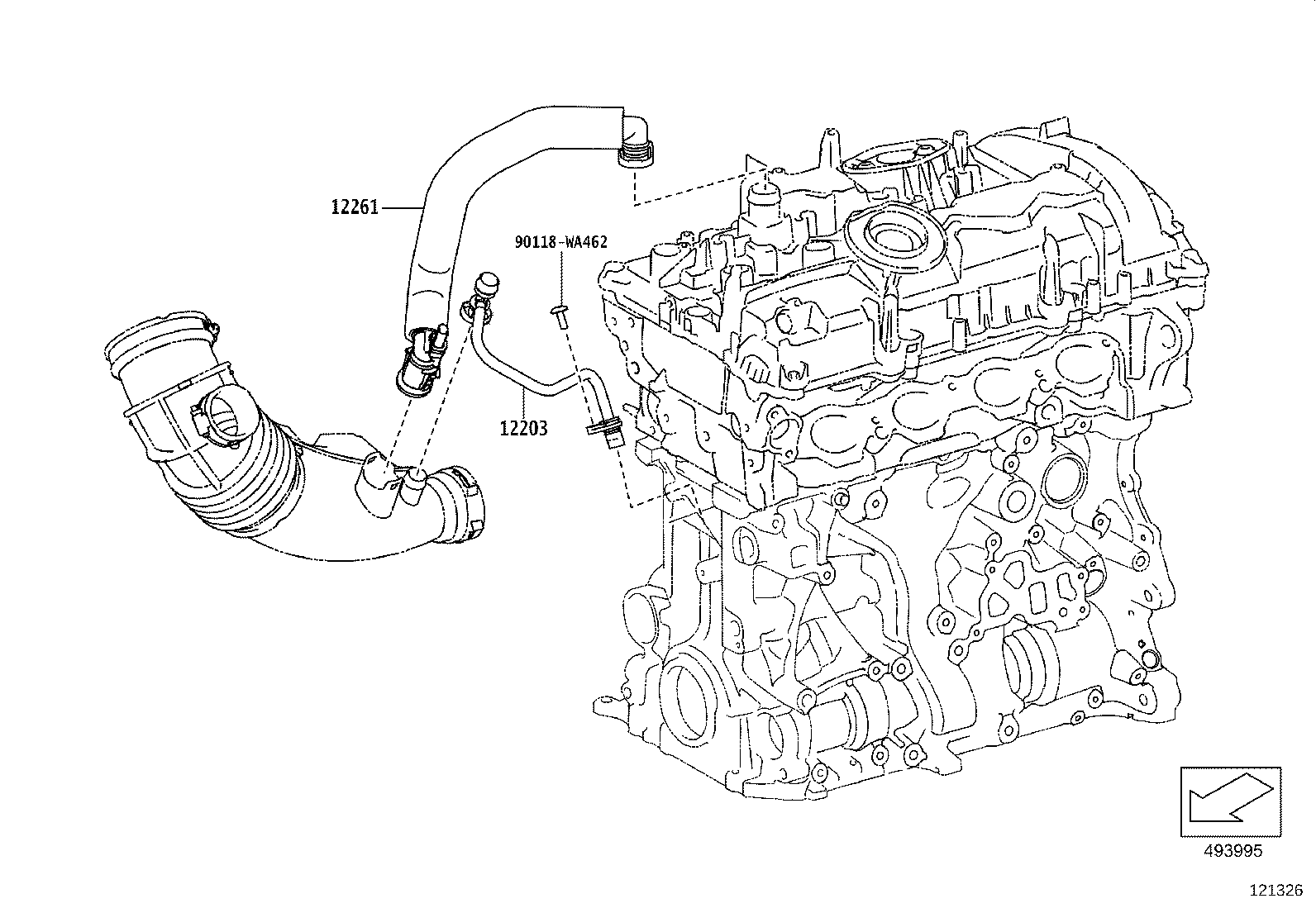 12262-WAA02 PIPE SUB-ASSY, VENTILATION product image