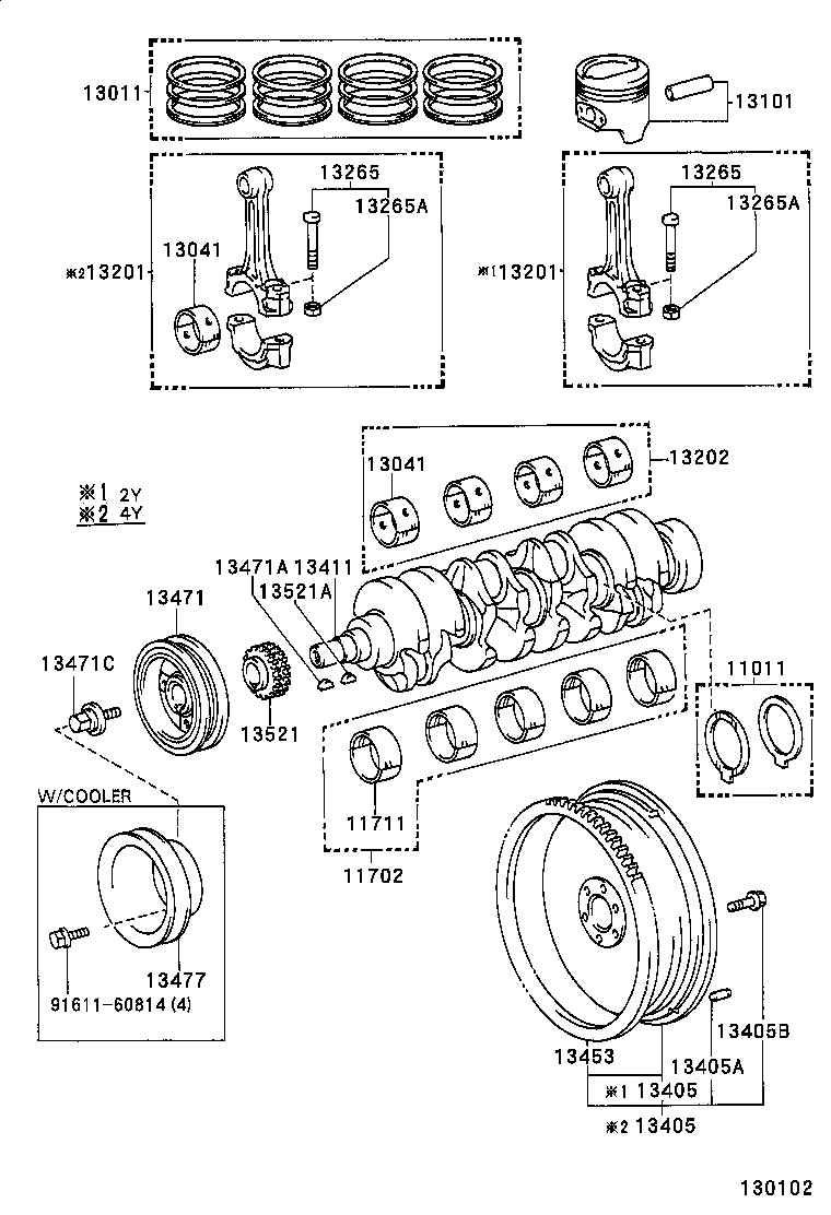 90105-13009 BOLT, FLYWHEEL SETTING product image