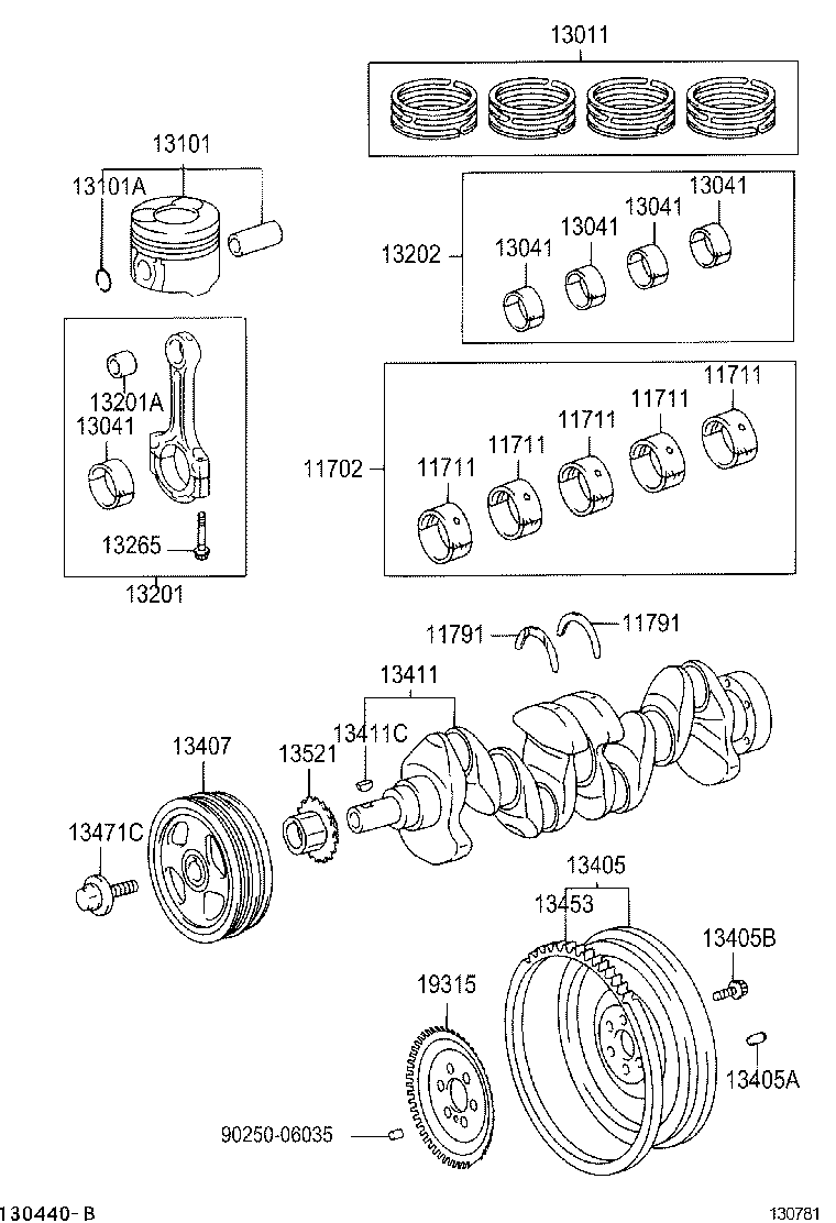 11701-0D020 BEARING, CRANKSHAFT product image