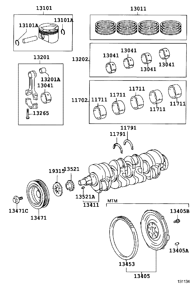 11701-0D020 BEARING, CRANKSHAFT product image