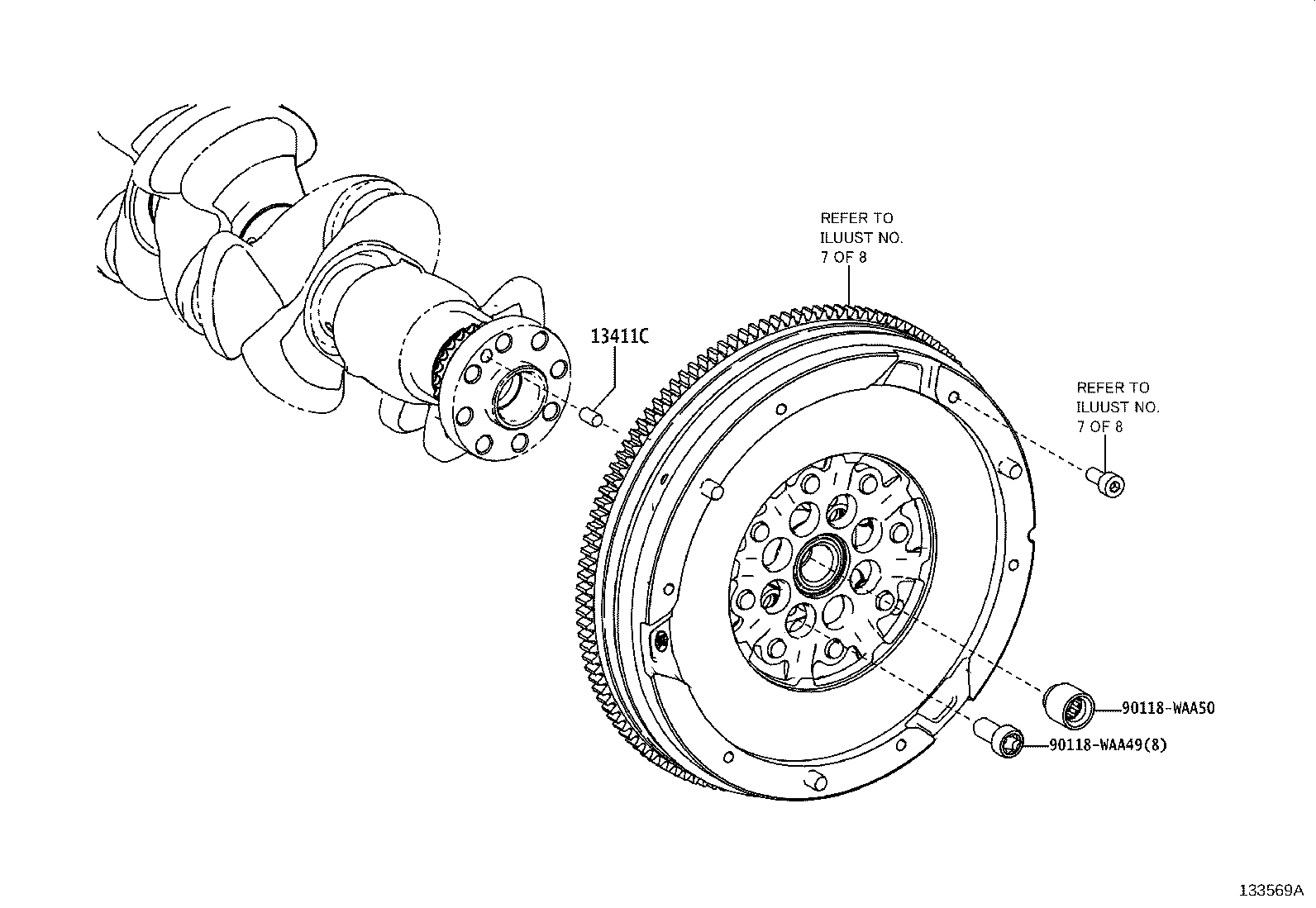 90118-WAA14 BOLT, FLYWHEEL SETTING product image