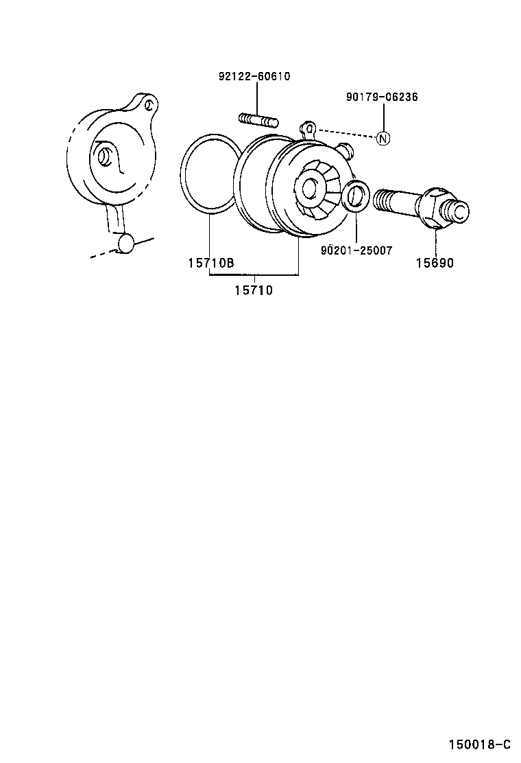 16258-28020 GASKET(FOR OIL COOLER PIPE UNION BOLT) product image