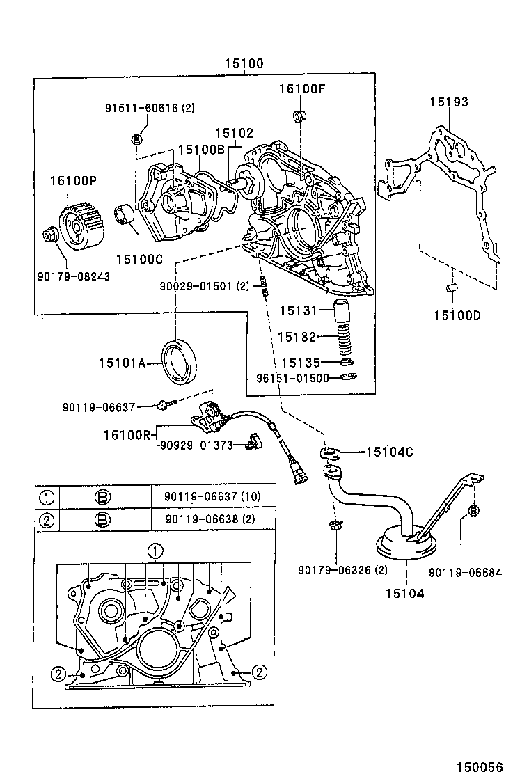 15104-74131 STRAINER SUB-ASSY, OIL product image