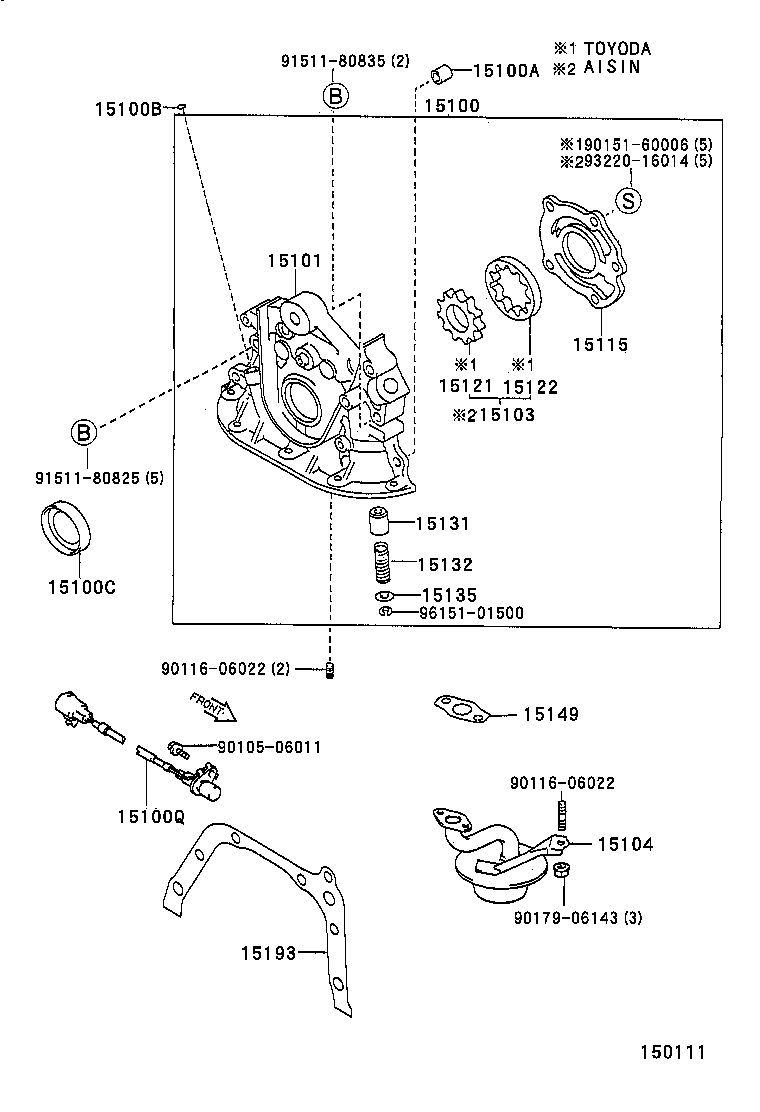 15188-74050 RING, O(FOR OIL PUMP) product image