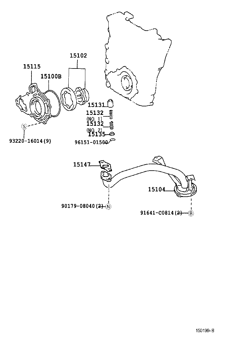 15104-05050 STRAINER SUB-ASSY, OIL product image