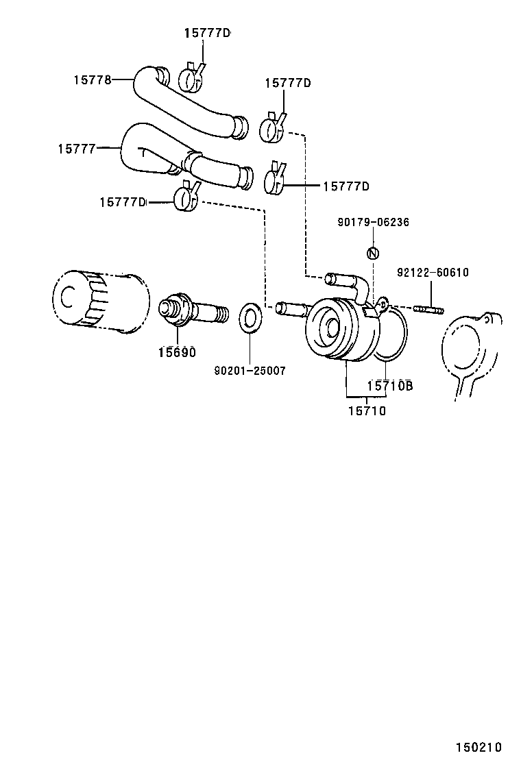15768-64140 PIPE, OIL COOLER product image