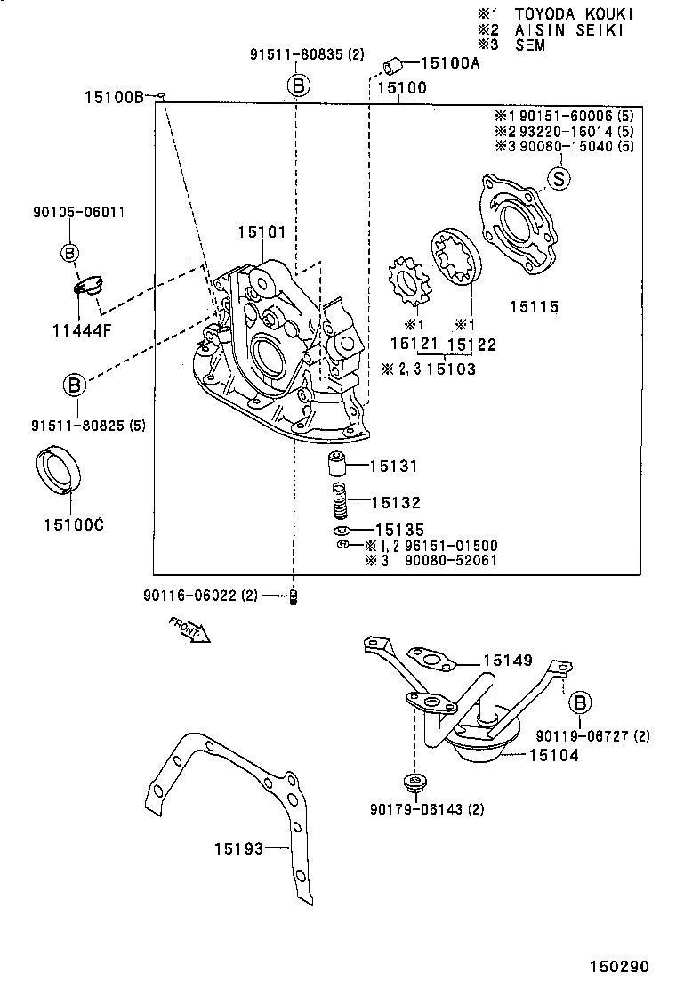 15149-02020 GASKET, OIL STRAINER FLANGE product image