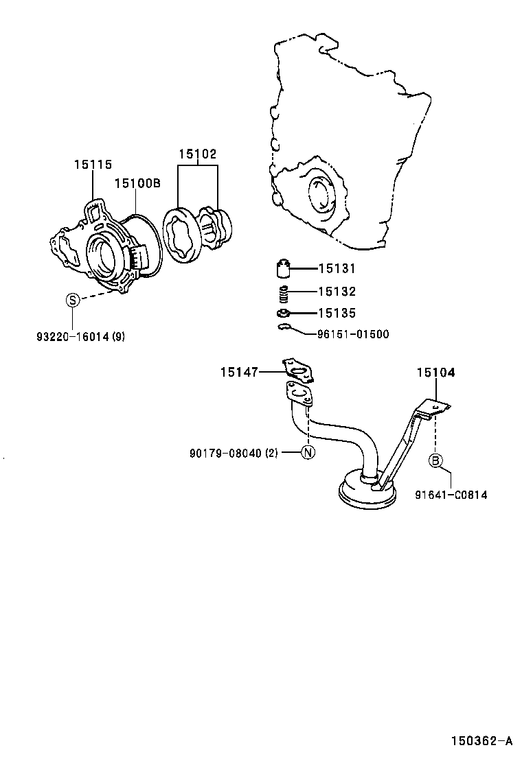 15104-05030 STRAINER SUB-ASSY, OIL product image