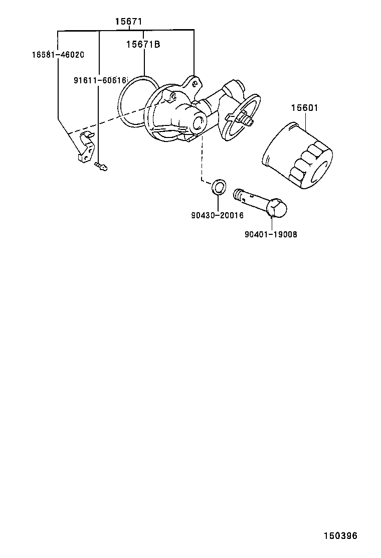 15670-46070 BRACKET, OIL FILTER product image