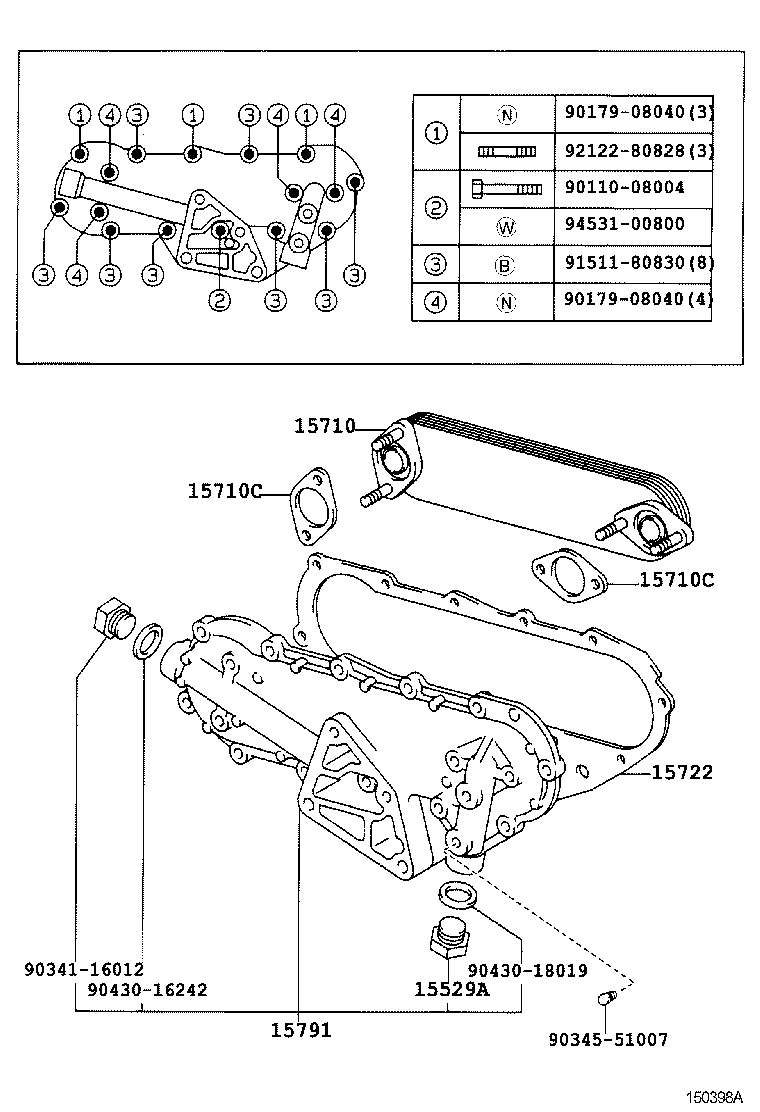 15700-78180 COOLER ASSY, OIL W/BRACKET product image