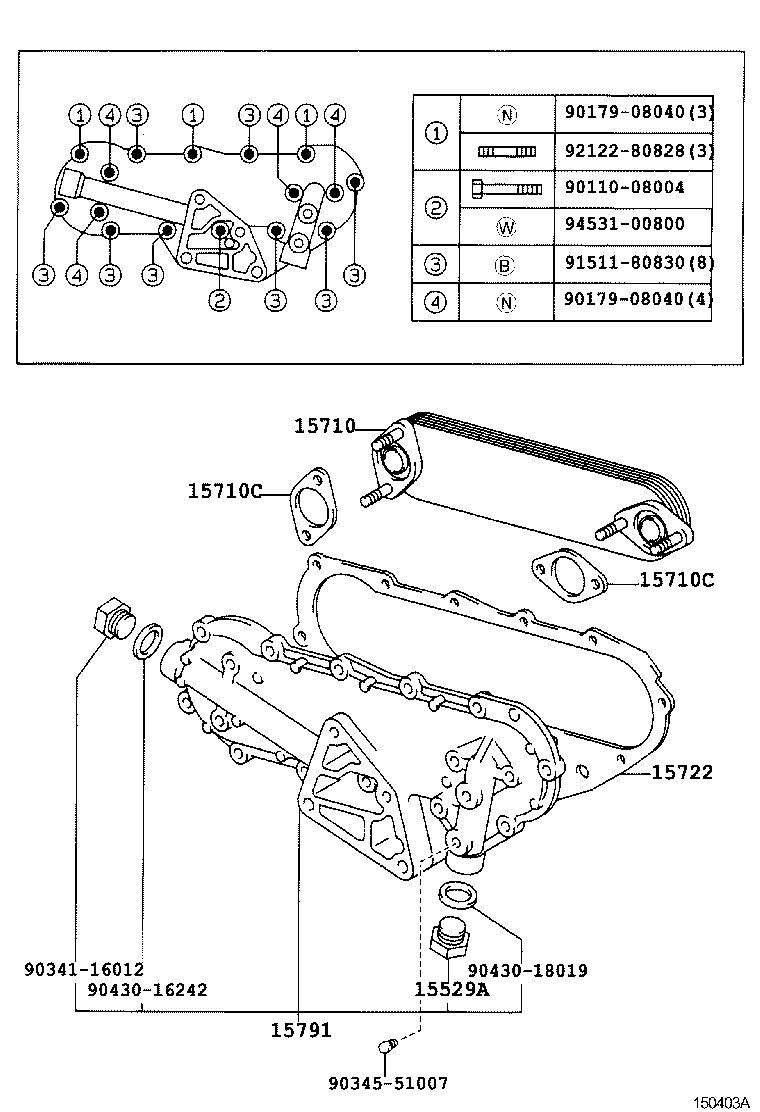 15700-78180 COOLER ASSY, OIL W/BRACKET product image