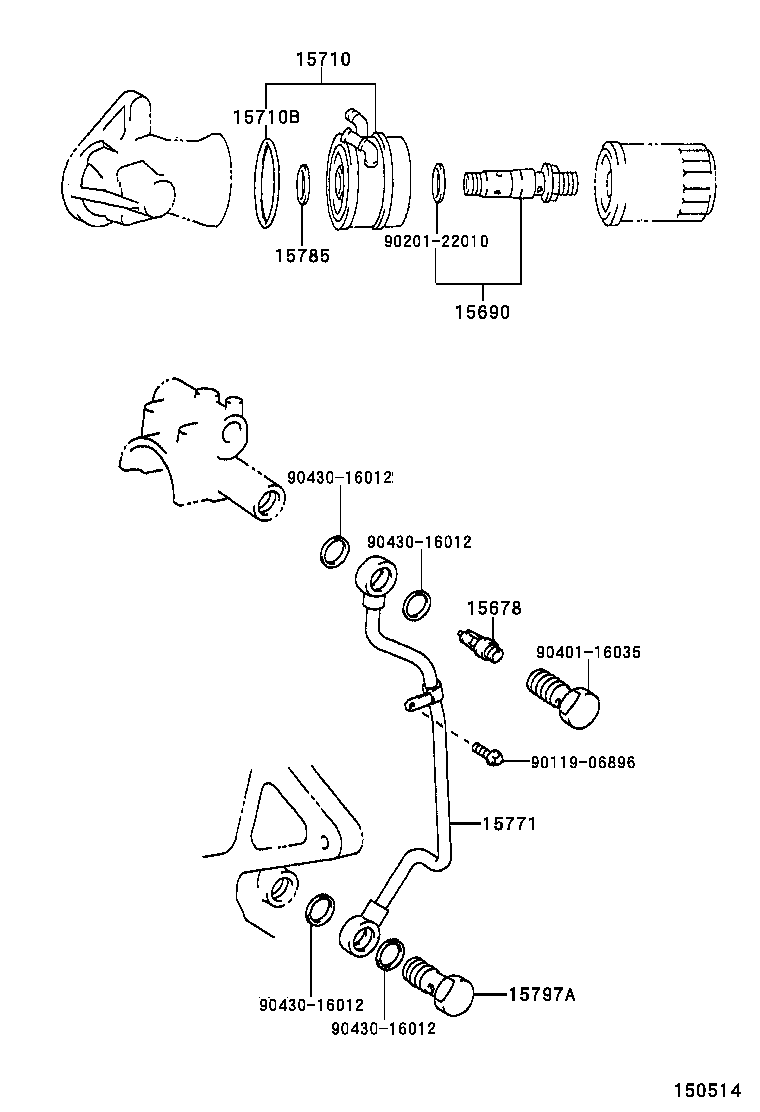 15710-46030 COOLER ASSY, OIL product image
