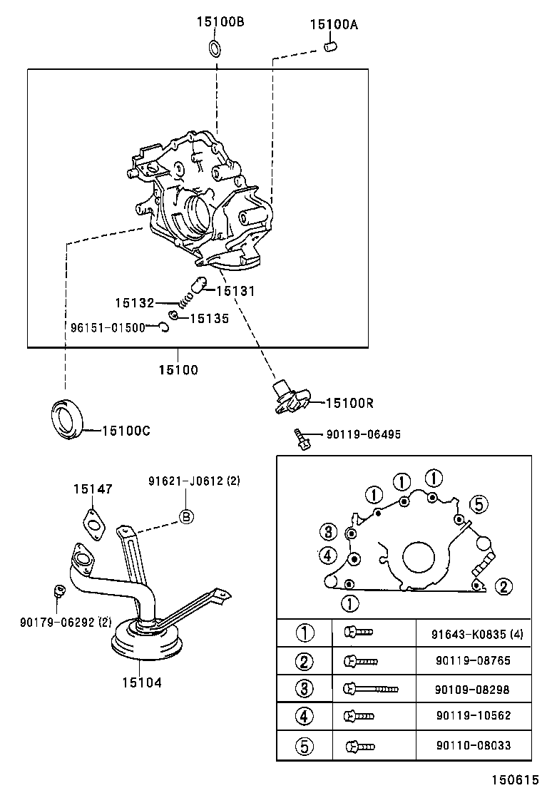 15115-50050 COVER, OIL PUMP product image