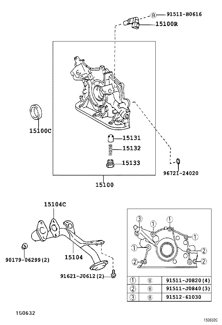 15104-05050 STRAINER SUB-ASSY, OIL product image