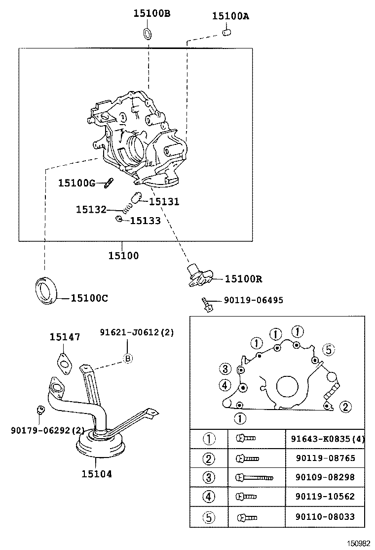 15115-50050 COVER, OIL PUMP product image