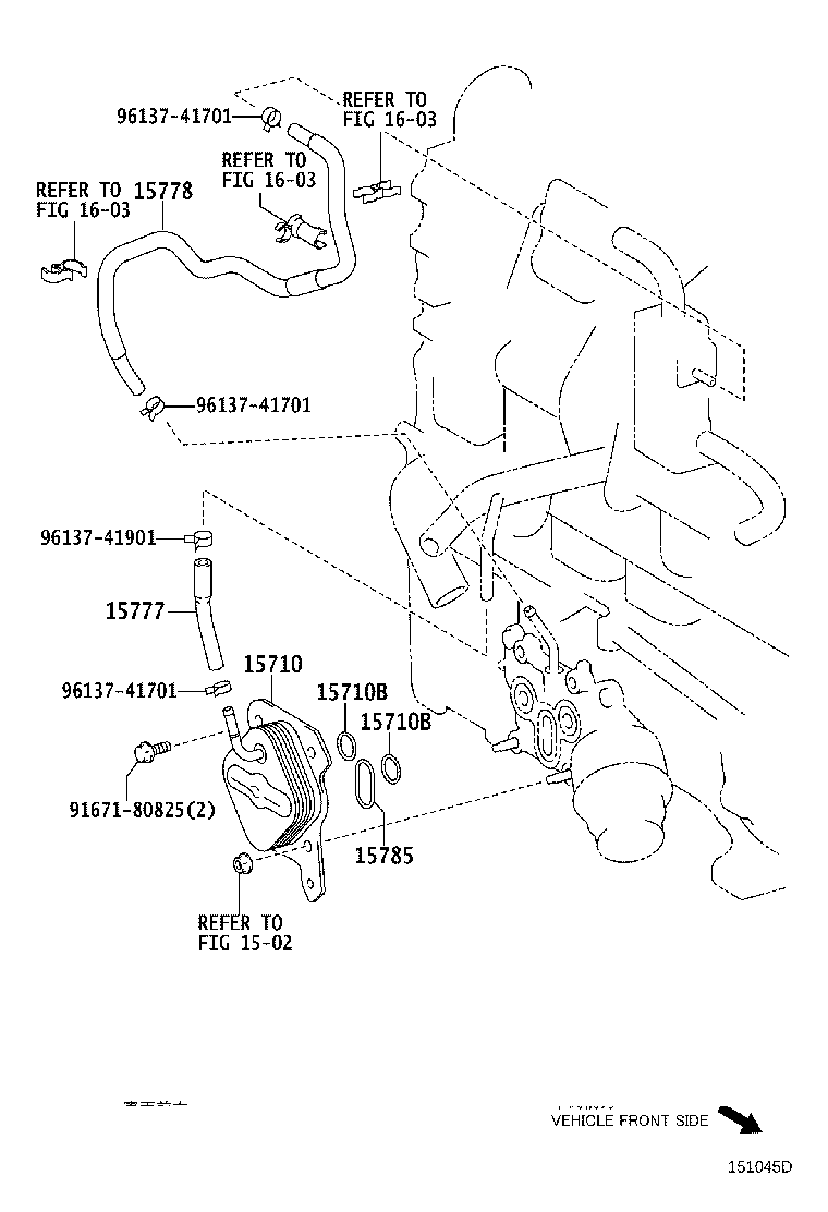 15778-0N010 HOSE, OIL COOLER, NO.2 product image
