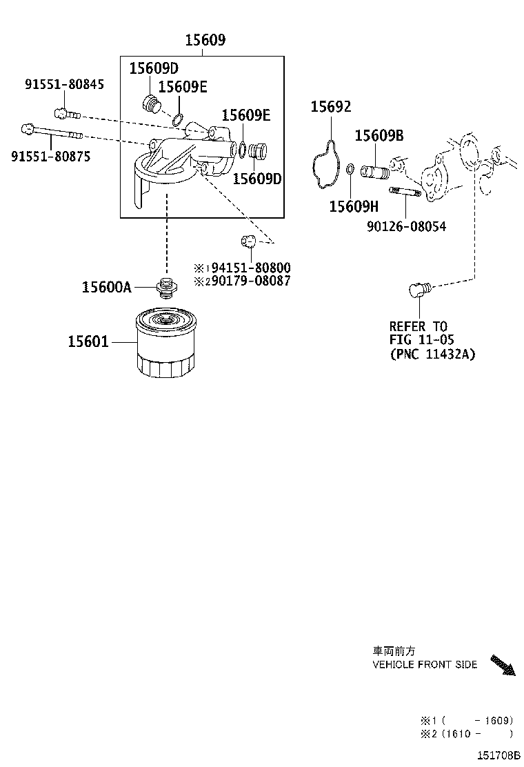 15609-0P010 BRACKET SUB-ASSY, OIL FILTER product image