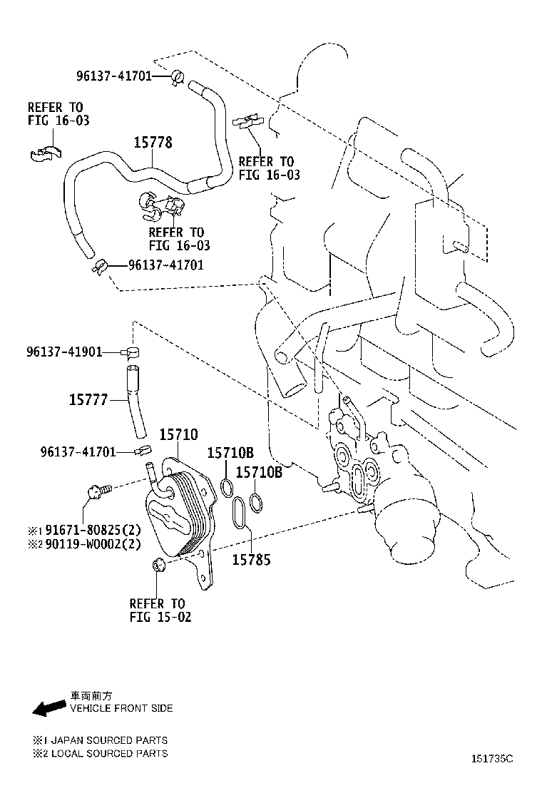 15778-0N010 HOSE, OIL COOLER, NO.2 product image