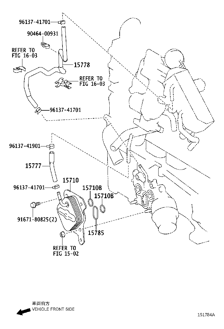 15777-33010 HOSE, OIL COOLER product image