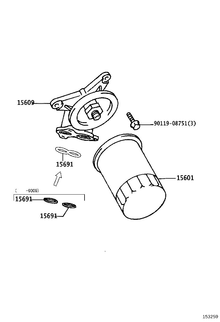 15609-50020 BRACKET SUB-ASSY, OIL FILTER product image