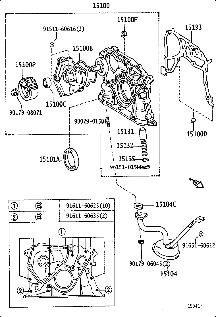 15104-88360 STRAINER SUB-ASSY, OIL product image