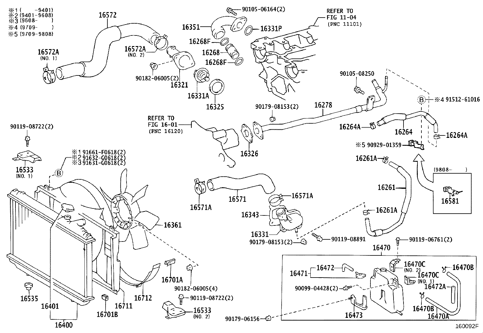16264-50020 HOSE, WATER BY-PASS, NO.2 product image