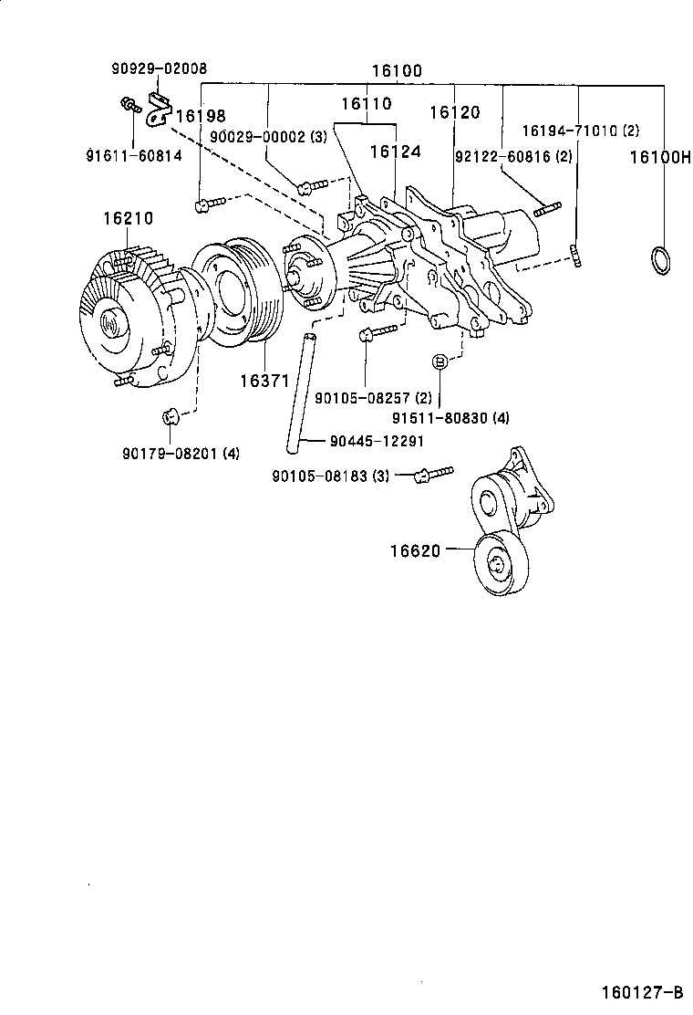 16620-0W014 TENSIONER ASSY, V-RIBBED BELT product image