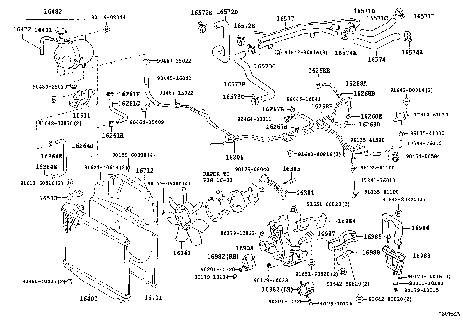16268-76050 PIPE, WATER BY-PASS, NO.1 product image
