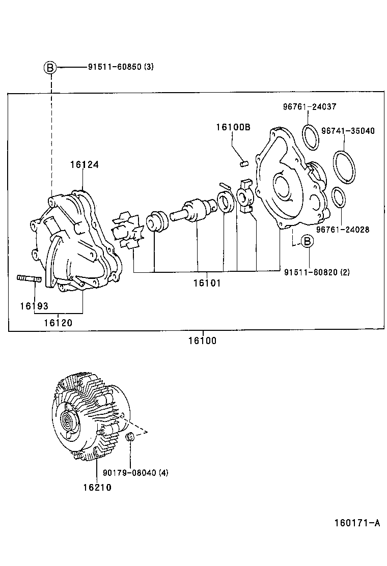 16193-76010 BOLT, STUD(FOR WATER PUMP COVER) product image