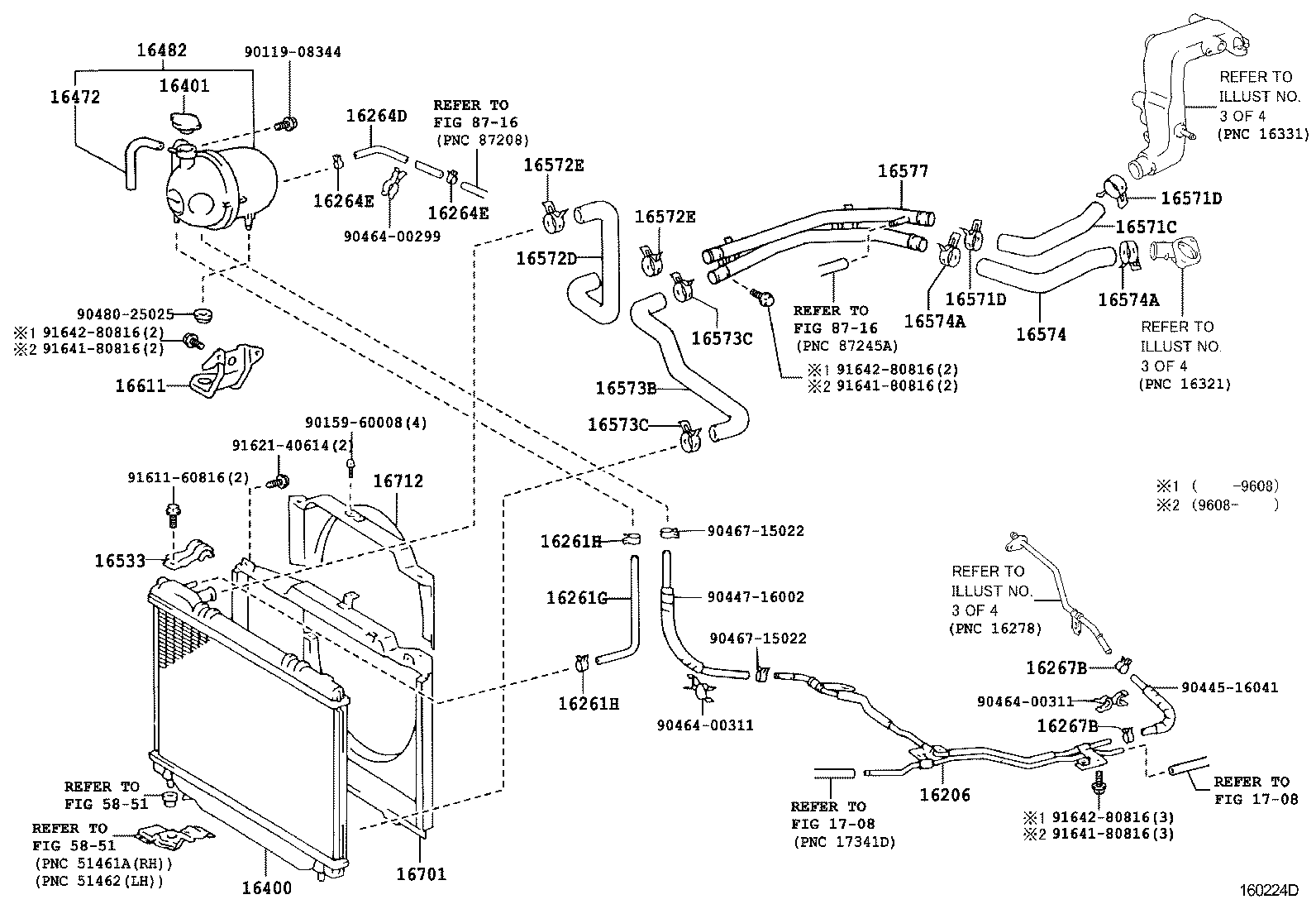 16028-64021 PIPE SUB-ASSY, TURBO WATER, NO.2 product image