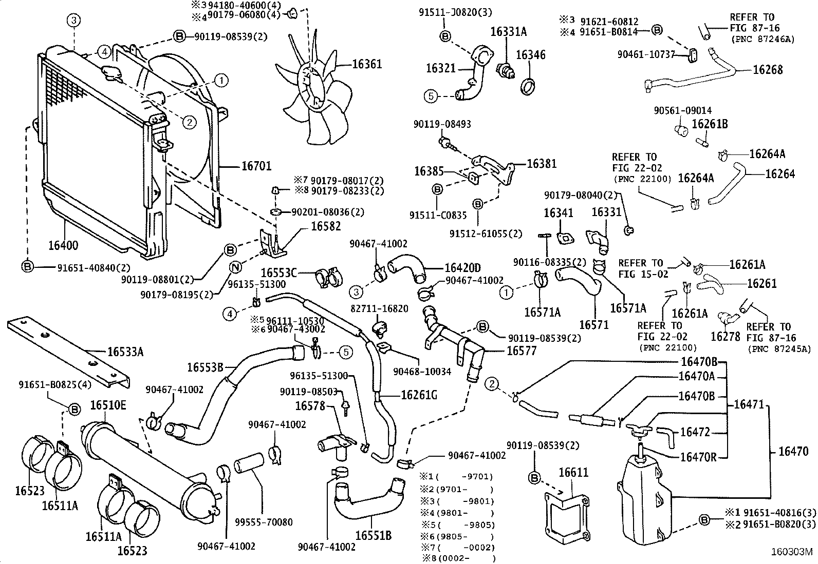 16261-67020 HOSE, WATER BY-PASS product image