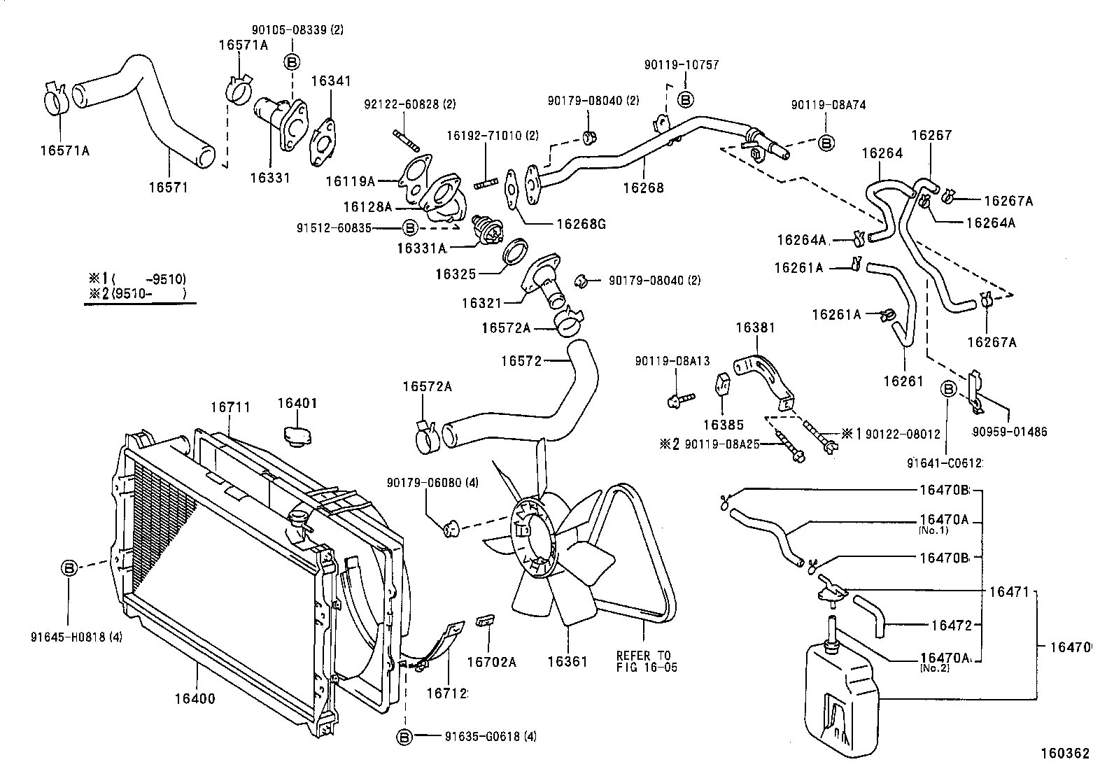 16571-62050 HOSE, RADIATOR, INLET product image