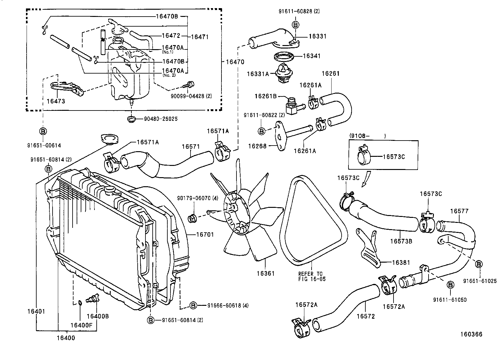 16027-67010 PIPE SUB-ASSY, TURBO WATER, NO.1 product image