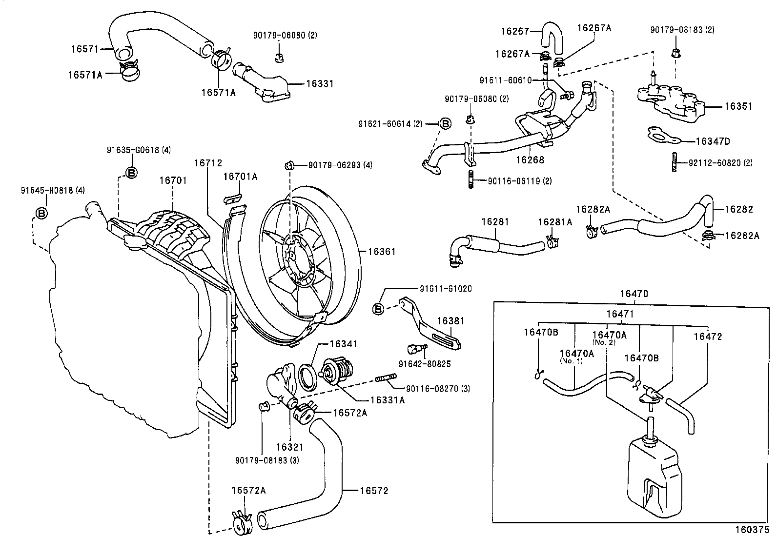 16571-62050 HOSE, RADIATOR, INLET product image