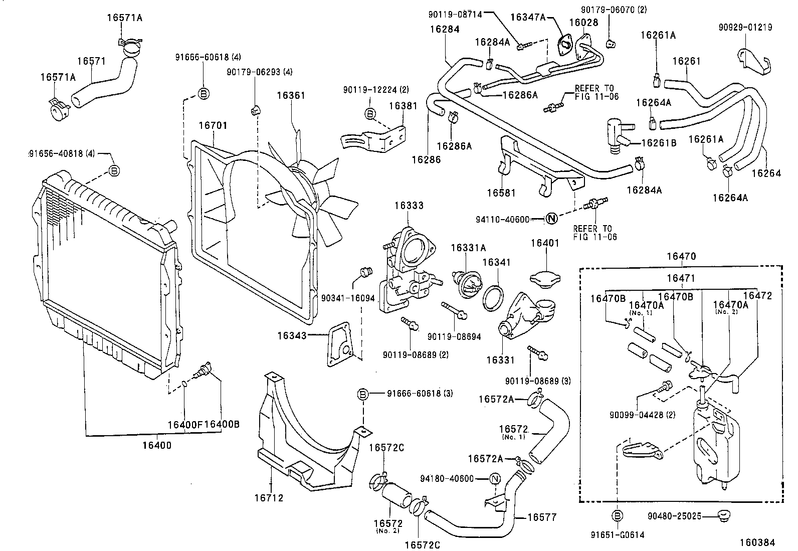 16261-67050 HOSE, WATER BY-PASS product image