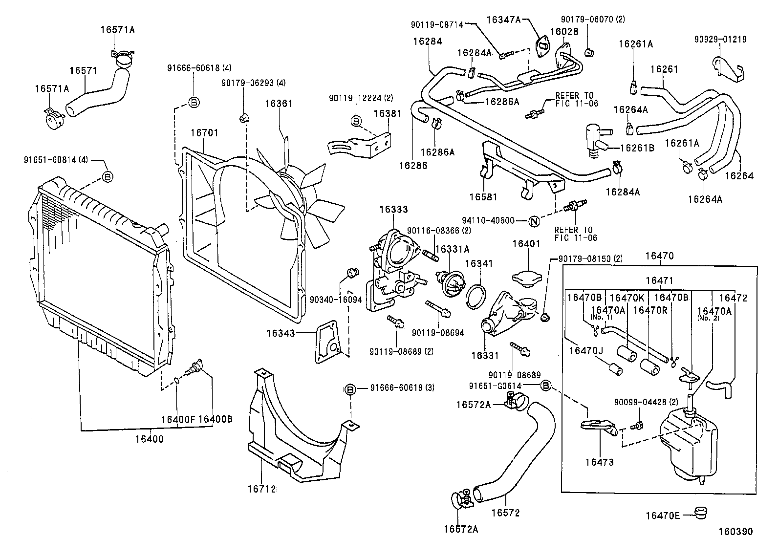 16027-67010 PIPE SUB-ASSY, TURBO WATER, NO.1 product image