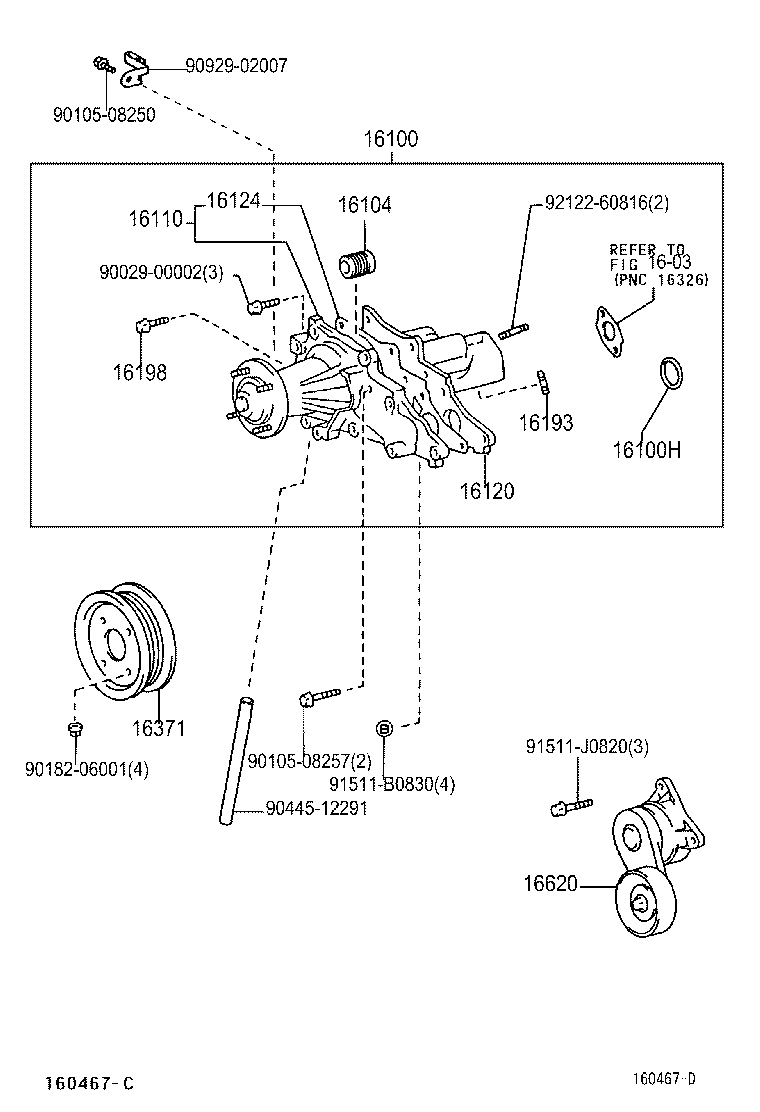 16120-46080 COVER ASSY, WATER PUMP product image