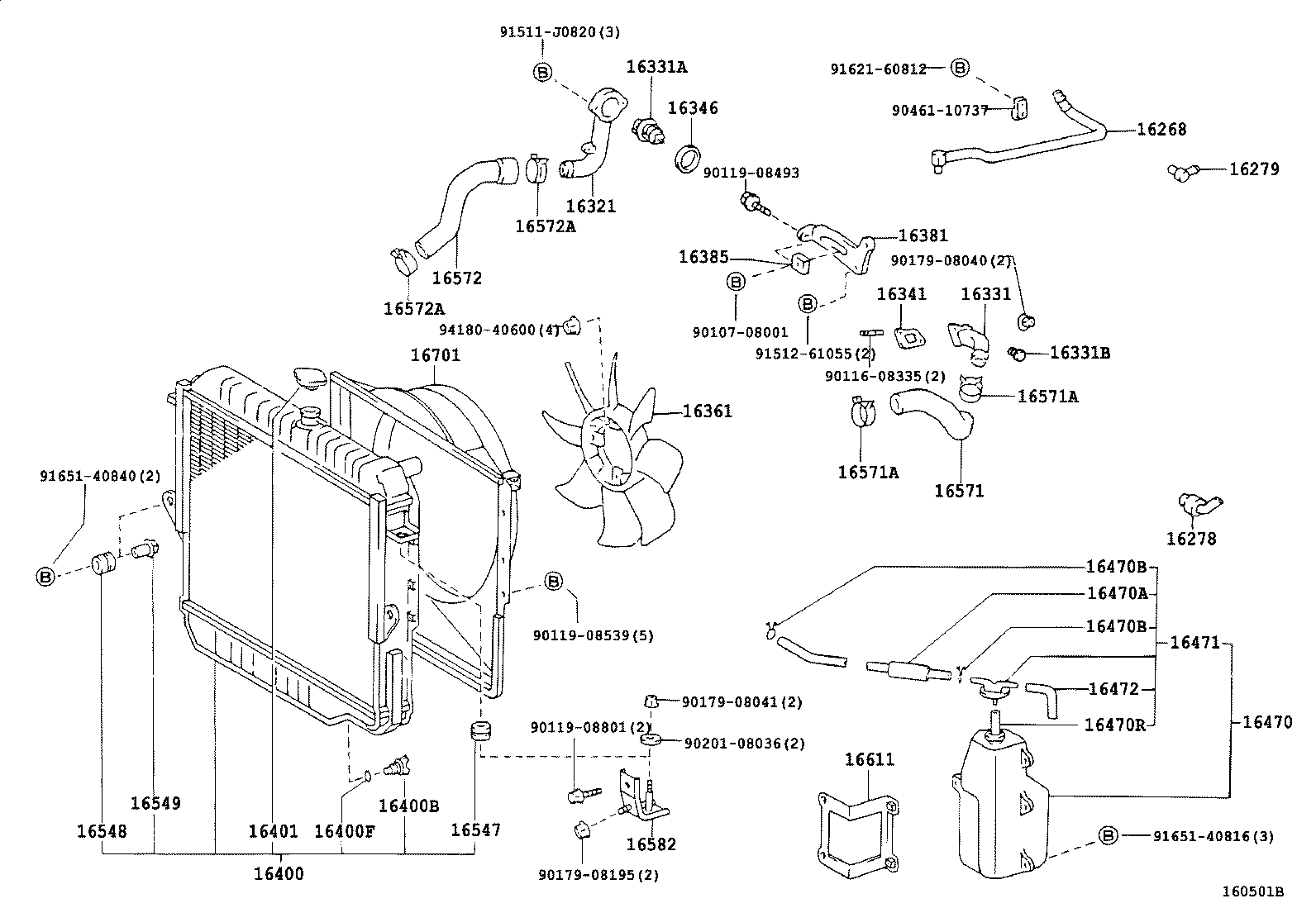 16261-66030 HOSE, WATER BY-PASS, NO.1 product image