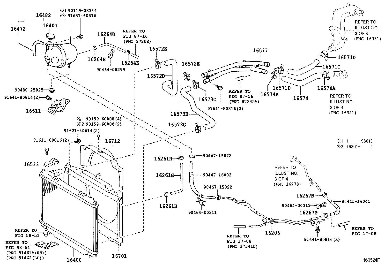 16028-64021 PIPE SUB-ASSY, TURBO WATER, NO.2 product image