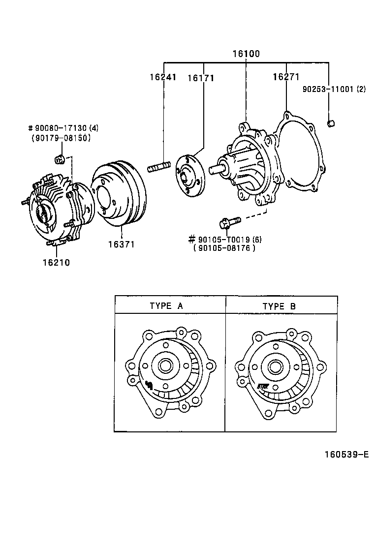 16131-13150 ROTOR, WATER PUMP product image