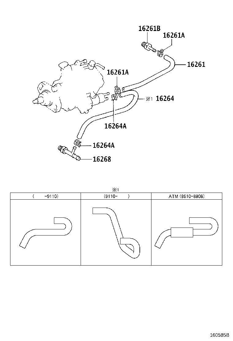 90447-12127 HOSE, WATER BY-PASS product image